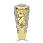 14K Yellow Gold & Gold Quartz Ring 2.45cts and Diamond 0.31ct TDW (SI1-VS, G-H) Ring
