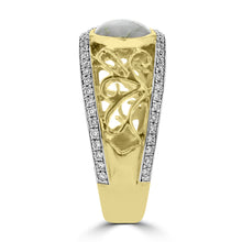 14K Yellow Gold & Gold Quartz Ring 2.45cts and Diamond 0.31ct TDW (SI1-VS, G-H) Ring