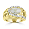14K Yellow Gold & Gold Quartz Ring 2.45cts and Diamond 0.31ct TDW (SI1-VS, G-H) Ring