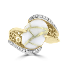 14K Yellow Gold & Gold Quartz 4.15cts and Diamond 0.22ct TDW (SI1-VS, G-H) Ring