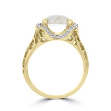 14K Yellow Gold, Gold Quartz 5.64cts and Diamond 0.22cts (SI1-VS, G,H) Ring