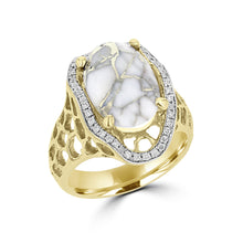14K Yellow Gold, Gold Quartz 5.64cts and Diamond 0.22cts (SI1-VS, G,H) Ring