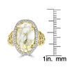 14K Yellow Gold, Gold Quartz 5.64cts and Diamond 0.22cts (SI1-VS, G,H) Ring