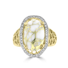 14K Yellow Gold, Gold Quartz 5.64cts and Diamond 0.22cts (SI1-VS, G,H) Ring