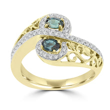18K Yellow Gold, Fine Brazilian Alexandrite 0.50cts & Diamond 0.20cts TDW (SI1-VS, G-H) Ring by La Vita Vital