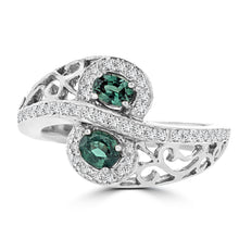 18K White Gold, Fine Brazilian Alexandrite 0.50cts & Diamond 0.20cts TDW (SI1-VS, G-H) Ring by La Vita Vital