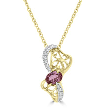 14k Yellow Gold 1/5ct TDW Oval-cut Alexandrite and 1/5ct TDW Diamond Pendant (SI1-VS, G-H, )