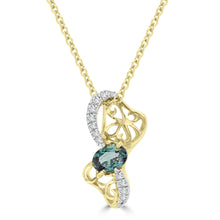 14k Yellow Gold 1/5ct TDW Oval-cut Alexandrite and 1/5ct TDW Diamond Pendant (SI1-VS, G-H, )