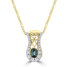 14K Yellow Gold 1/3ct TGW Oval-cut Alexandrite and 1/10ct TDW Diamond Pendant (SI1-SI2, G-H) by La Vita Vital