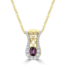 14K Yellow Gold 1/3ct TGW Oval-cut Alexandrite and 1/10ct TDW Diamond Pendant (SI1-SI2, G-H) by La Vita Vital