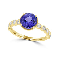 14K Yellow Gold Tanzanite 2.35ct TGW & Diamond 0.30ct