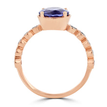 14K Rose Gold Tanzanite 2.35ct TGW & Diamond 0.30ct