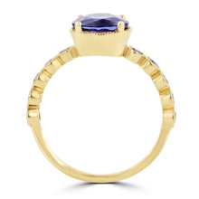 14K Yellow Gold Tanzanite 2.35ct TGW & Diamond 0.30ct