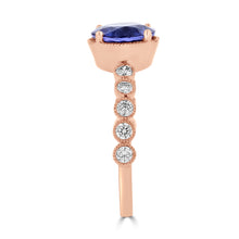 14K Rose Gold Tanzanite 2.35ct TGW & Diamond 0.30ct