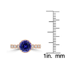 14K Rose Gold Tanzanite 2.35ct TGW & Diamond 0.30ct