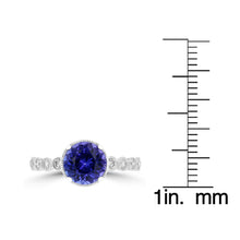 14K White Gold Tanzanite 2.35ct TGW & Diamond 0.30ct