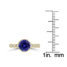 14K Yellow Gold Tanzanite 2.35ct TGW & Diamond 0.30ct