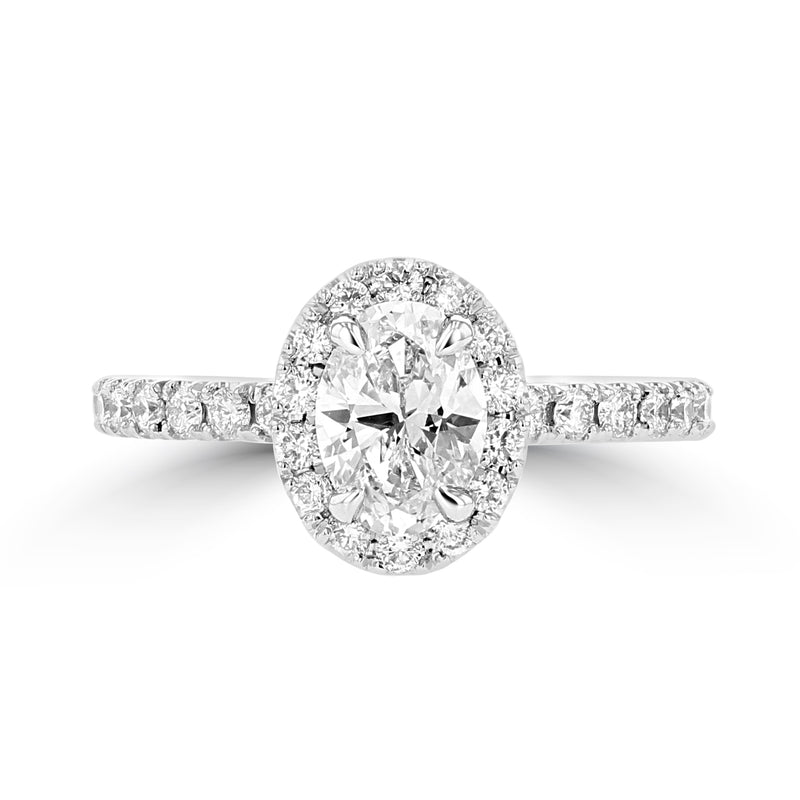 14K White Gold Diamond 1.35cts TDW Engagement Ring