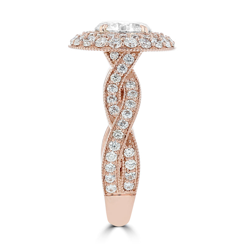 14K Rose Gold Diamond 3.55cts TDW Engagement Ring