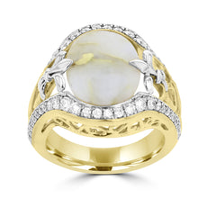 14K Yellow gold, Gold Quartz 5.18cts and Diamond 0.65cts TDW (SI1-VS, G-H) Ring