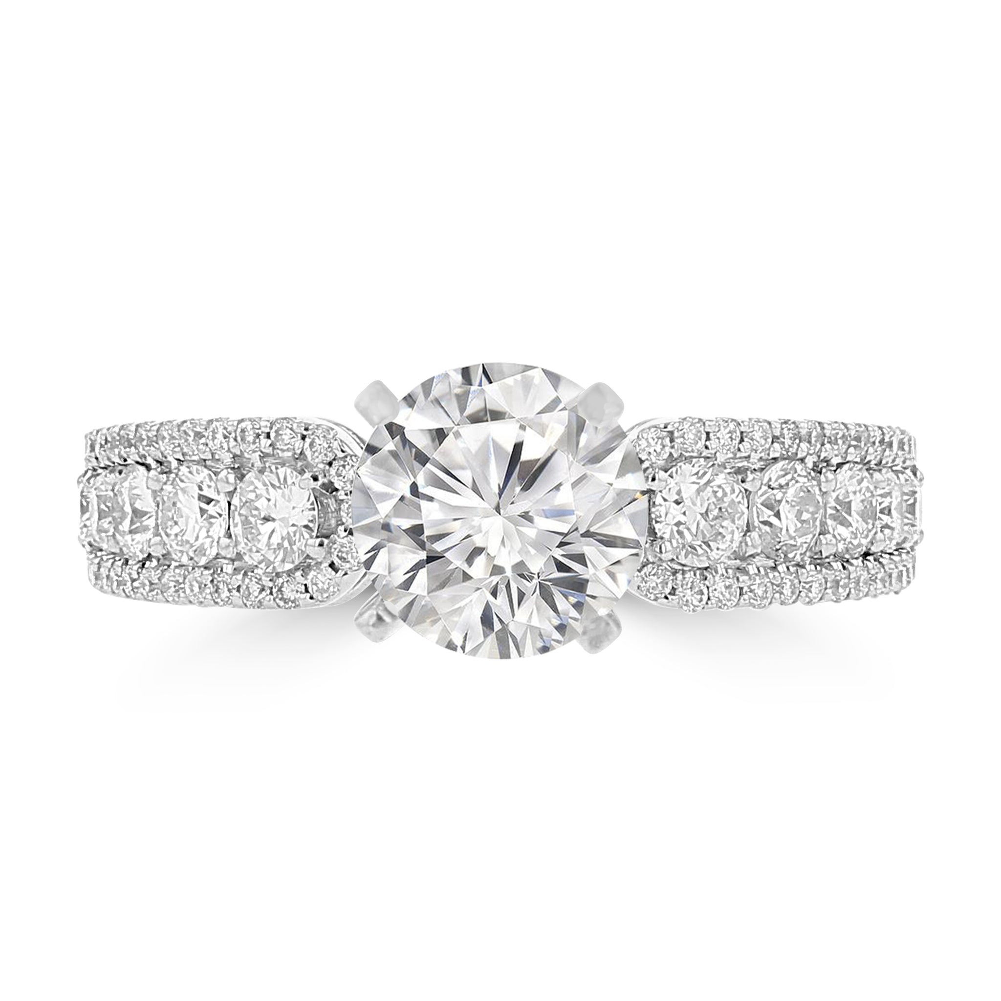 14K White Gold Diamond 1.85cts TDW Engagement Ring