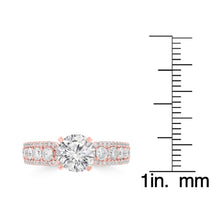 14K Rose Gold Diamond 1.85cts TDW Engagement Ring