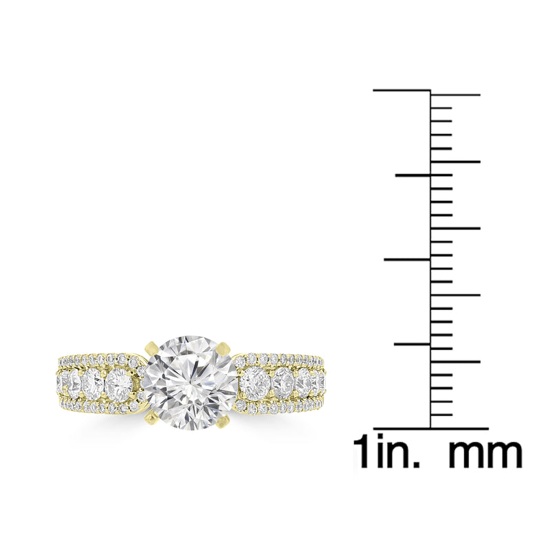 14K Yellow Gold Diamond 1.85cts TDW Engagement Ring