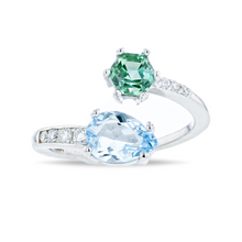 Aquamarine Open Wrap Shank Ring