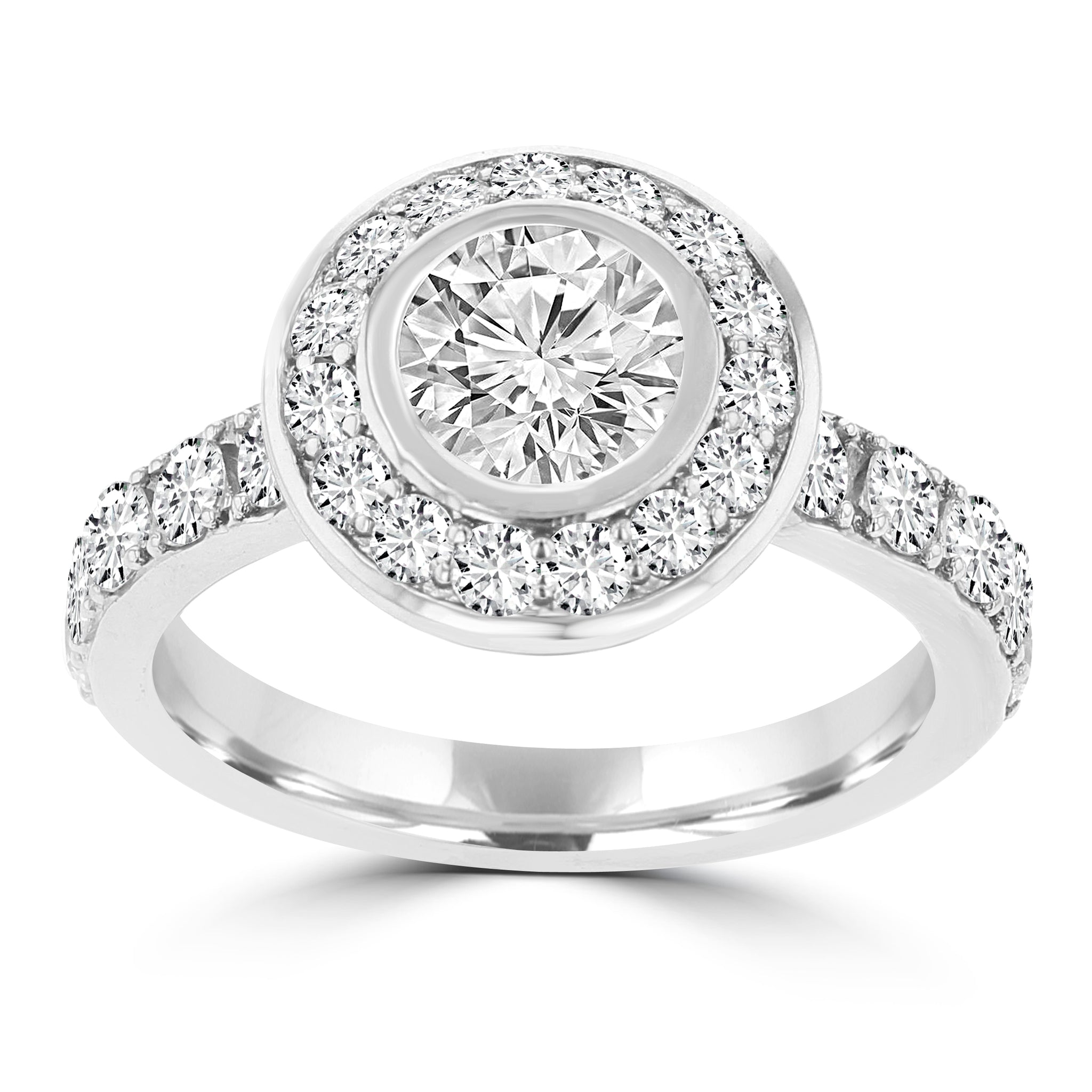 14k White Gold Diamond 2.25cts TDW Halo Engagement Ring