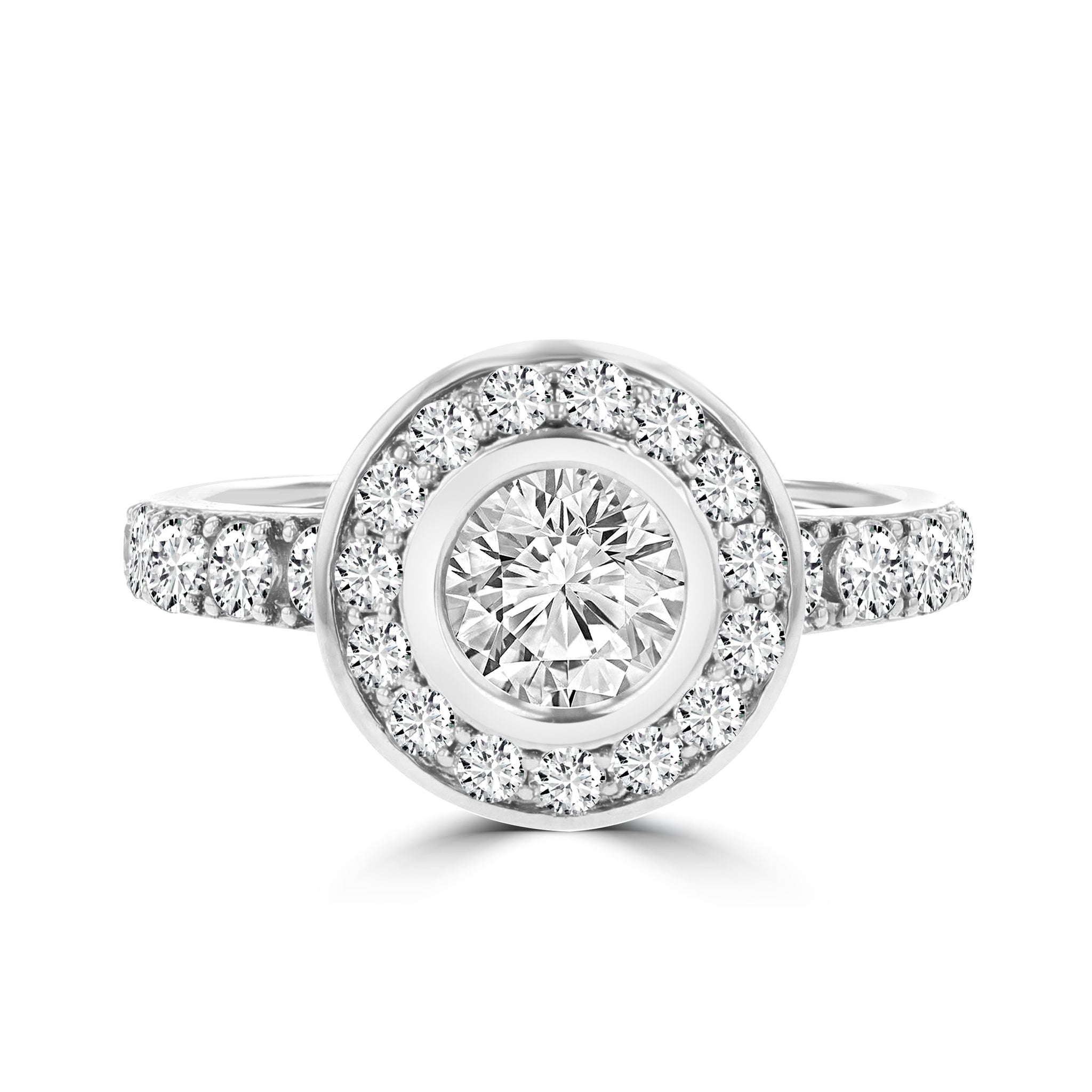 14k White Gold Diamond 2.25cts TDW Halo Engagement Ring