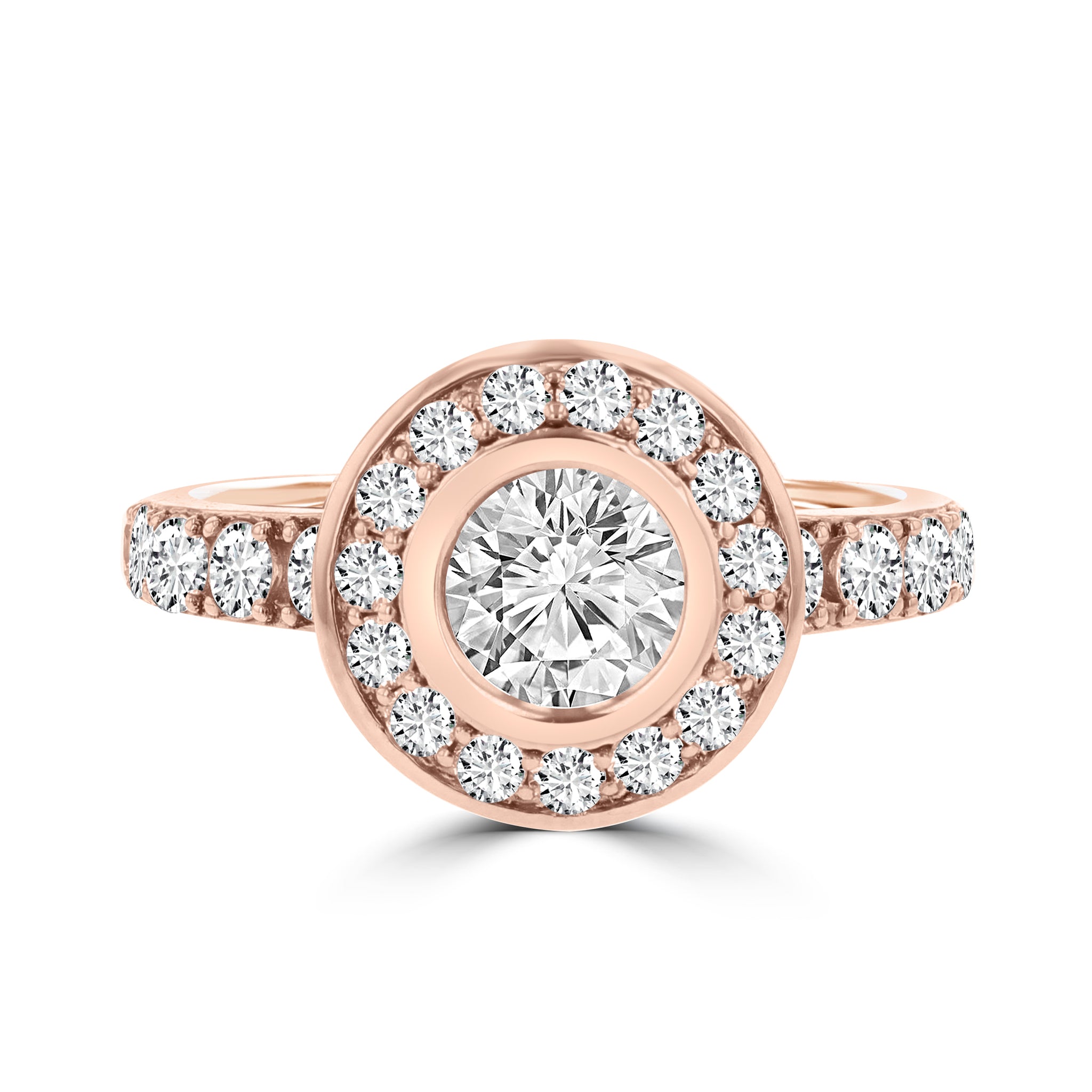 14k Rose Gold 2 1/4ct. TDW Diamond Halo Engagement Ring