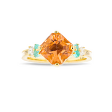 Multigrain Edge Peach Tourmaline Ring