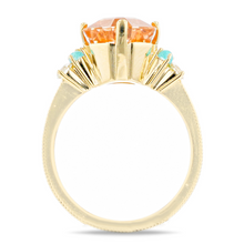 Multigrain Edge Peach Tourmaline Ring