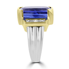 14K Yellow and White Gold Tanzanite 6.20cts and Diamond 0.75ct TDW (VS-SI1, G-H) Ring