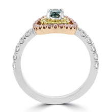 18K White & Rose Gold, Fine Brazilian Alexandrite 0.30cts & Diamond 0.54cts TDW (SI1-VS, G-H) Ring