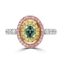 18K White & Rose Gold, Fine Brazilian Alexandrite 0.30cts & Diamond 0.54cts TDW (SI1-VS, G-H) Ring