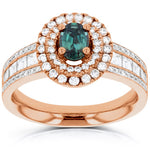 18K Rose Gold Fine Brazilian Alexandrite and 1 1/3 ct TDW Diamond (SI1-VS, G-H) Ring by La Vita Vital