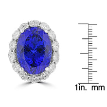 18K White God Tanzanite 25.12cts and Diamond 4.35cts TDW (VS1-VS2, G-H) Ring