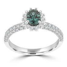 18K White Gold 3/4ct Fine Brazilian Alexandrite and 5/8ct TDW Diamond (SI1-VS, G-H) Ring by La Vita Vital