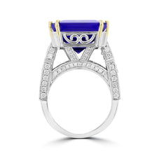 18K White Gold Tanzanite 22.70cts & Diamond 3.50cts (VS2, G) Ring