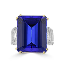 18K White Gold Tanzanite 22.70cts & Diamond 3.50cts (VS2, G) Ring