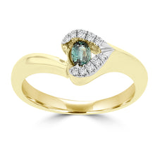 18K Yellow Gold, Fine Color Changing Brazilian Alexandrite 0.23cts & Diamond 0.03cts TDW (SI1-VS, G-H) Ring by La Vita Vital