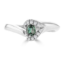 18K White Gold, Fine Color Changing Brazilian Alexandrite 0.23cts & Diamond 0.03cts TDW (SI1-VS, G-H) Ring by La Vita Vital