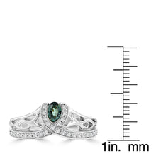 18K White Gold, Fine Brazilian Alexandrite 0.20cts & Diamond 0.15cts TDW (SI1-VS, G-H) Ring by La Vita Vital