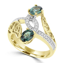 18K Yellow Gold, Fine Brazilian Alexandrite 0.52cts & Diamond 0.13cts TDW (SI1-VS, G-H) Ring by La Vita Vital
