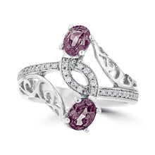 18K White Gold, Fine Brazilian Alexandrite 0.52cts & Diamond 0.13cts TDW (SI1-VS, G-H) Ring by La Vita Vital
