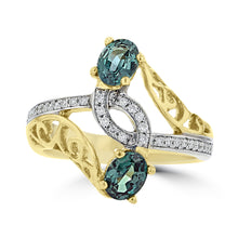 18K Yellow Gold, Fine Brazilian Alexandrite 0.52cts & Diamond 0.13cts TDW (SI1-VS, G-H) Ring by La Vita Vital
