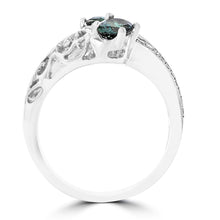 18K White Gold, Fine Brazilian Alexandrite 0.52cts & Diamond 0.13cts TDW (SI1-VS, G-H) Ring by La Vita Vital