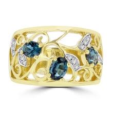18K Yellow Gold Brazilian Alexandrite 0.80ct and Diamond 0.09cts Ring (VS-SI1, G-H) by La Vita Vital