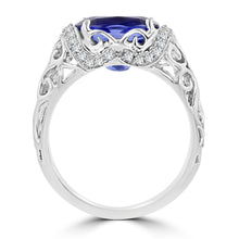 18K White Gold Tanzanite 3.40cts and Diamond 0.22ct TDW (SI1-VS, G-H) Ring